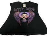 Betty Boop Medium Crop Top Angels Black Sleeveless Angels Are Watching O... - £8.25 GBP