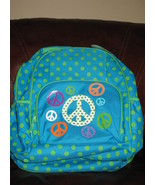 Backpack Lime Green and Turquoise Theme Peace New - £47.78 GBP