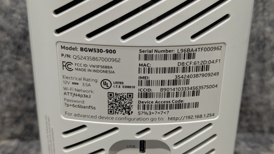 AT&T All-Fi Hub Internet Air Mod BGW530-900 NO POWER SUPPLY Power Tested Item image 9