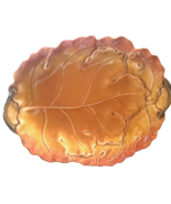 Large Thanksgiving Melamine Orange Cabbage Leaf Platter Tray Dish 14.5X1... - £38.56 GBP