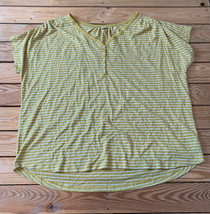 old navy NWT $24.99 women’s stripe Half button top Size XXL Yellow N9 - £8.36 GBP