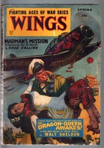 Wings Spring 1950 Rare Pulp Dragon Plane Girl Cvr G - £49.02 GBP