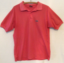 LE TIGRE Coral Pink Blue Tiger Short Sleeve Polo Shirt 100% Cotton Large... - $18.33