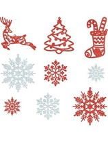 65Pcs Christmas White Red Snowflake Ornaments - £12.38 GBP