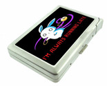 Late Rabbit Em1 100&#39;s Size Cigarette Case with Built in Lighter Metal Wa... - $21.73