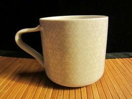 2014 Starbucks Coffee Mug Tea Cup White Grey Lace Fleur De Lis  12 oz - £11.76 GBP