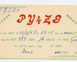 QSL Card PY4ZG Belo Horizonte Brasil 1957 - £7.82 GBP
