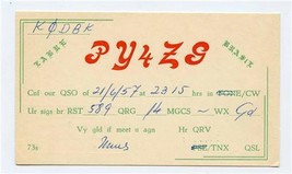 QSL Card PY4ZG Belo Horizonte Brasil 1957 - £7.78 GBP