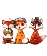 Fox Fall Decor Thanksgiving Pilgrim Figures Set of 3 - €12,76 EUR