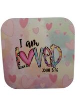  Handmade Glossy Christian Magnet – “I Am Loved” – John 3:16 Pastel Heart  - $6.62 CAD