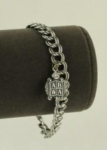Vintage Silver Plate Charm Bracelet ABWA American Business Women&#39;s Assoc... - £19.53 GBP