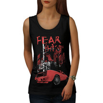 Wellcoda Fear America Art Car Womens Tank Top, Street Athletic Sports Shirt - £14.63 GBP+