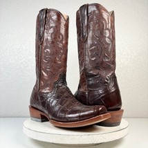 Lane DALLAS Capitan Cowboy Boots 8.5 D Brown Exotic Leather Western Cutt... - £462.75 GBP