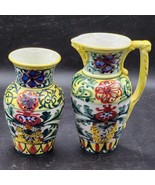 Tuscan Pottery Jugs Handmade Hand Painted Spanish Fine Art - Matched Set... - £113.20 GBP