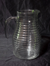 Vintage 2 Liter BEEHIVE Glass Pitcher Water Lemonade Juice Open Handle -... - $18.98