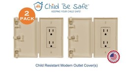 2-Pack Child Be Safe Child and Pet Proof IVORY Wide Wall Outlet Safety C... - £18.65 GBP