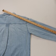 Vintage Faded Glory FGM46F01 Mens Small Blue Denim Shirt Long Sleeve Button-Down image 10