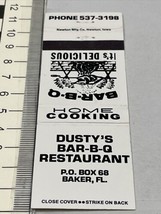 Matchbook Cover  Dusty’s Bar-B-Q Restaurant Baker, FL  gmg  Unstruck - £9.69 GBP