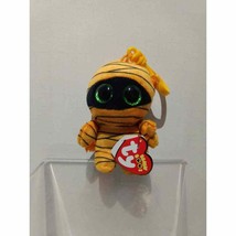 Ty Beanie - Mask - Halloween Orange Mummy Key Clip Plush - 3&quot; - - $6.97