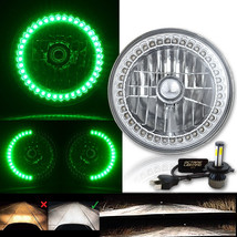 7&quot; Full Split Green Halo Ring 6K 20/40w LED Motorcycle Headlight Light B... - £46.89 GBP