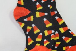 Ladies Socks 1 Pr. (New) Crew - Candy Corn - Black Halloween Socks - £7.86 GBP