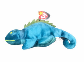 Iggy Iguana Teal Ty Beanie Baby Plush Stuffed Animal Toy 1997  - £15.99 GBP