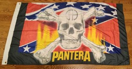 PANTERA FABRIC FLAG 34 1/2 X 59 1/2 INCHES WITH SKULL AND BONES RARE ONE... - £31.45 GBP