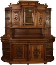 Antique Buffet Sideboard Renaissance Art Nouveau French 1900 Walnut Glas... - £7,569.54 GBP