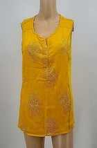 St. Johns Bay Yellow Embroidered Sleeveless Top, Size Medium - $10.00