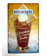 Vintage Style Tin Sign Chocolate Ice Cream Soda REFRESHING! 24 in. x 14.75 - $21.93