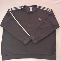 Adidas GK9106 Men's 3-Stripes Black Cotton Blend Pullover Sweatshirt Size 2XL image 12