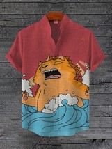 Men&#39;s Angry Cat Waves Art Print Shirt - £20.57 GBP