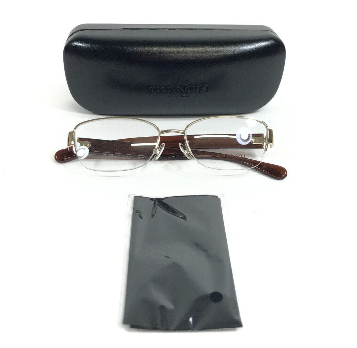 Coach Brille Rahmen HC5168 9005 Glänzend Helles Gold Brown Halbe Felge 5... - £59.57 GBP