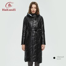 Zi 2022 new women s spring autumn jacket long coat women belt knee irregular hem opened thumb200