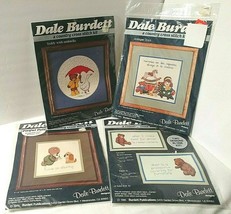 Vtg Dale Burdett Lot 4 Country Cross Stitch Kits NEW Teddy Bears Toys 1980s   - £20.21 GBP