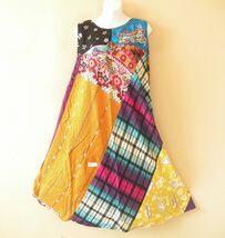 PD1 Patchwork Abstract Bohemian Peasant Boho Women Umbrella Sun Dress - ... - $24.90