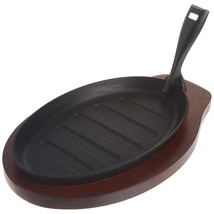 Winco ISP-3 Cast Iron Steak Platter with Wood Underline and Gripper,Blac... - £42.82 GBP