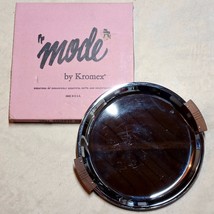 Vintage Kromex MCM Chrome 16&quot; Round Made in USA Wood Handle Platter Tray - $29.95