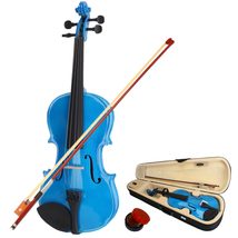 New 4/4 Acoustic Violin Case Bow Rosin Dark Blue - $79.99