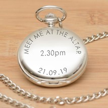 Personalised Men&#39;s Wedding Pocket Watch, Meet Me at The Altar, Gift for Groom, M - £15.00 GBP