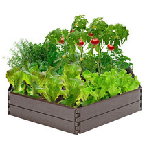 Raised Garden Bed Set for Vegetable and Flower-Brown - Color: Brown - £86.08 GBP