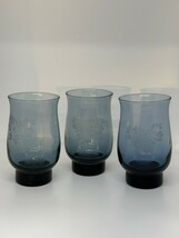 VTG Pfaltzgraff YORKTOWNE Etched Blue Flowers Stemless Drinking Glasses ... - $31.33 CAD