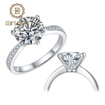 Gold 925 SilverJewelry 1ct 2ct 3ct Classic Style Moissanite Ring Wedding Engagem - £51.35 GBP