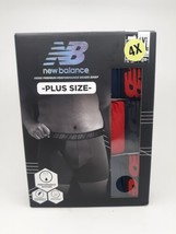 New Balance Mens Plus Size 4XL Performance Boxer Briefs Red/Blue (52-54) - $26.72