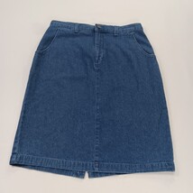 Lee Casuals Wrinkle Free RN#34783 Womens Blue Cotton Pencil Denim Skirt Size 14M image 11