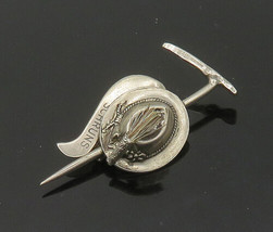 925 Sterling Silver - Vintage Schruns Mountain Hiking Stick Brooch Pin -... - £39.52 GBP