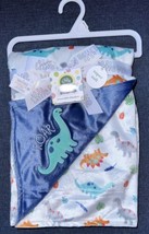 Little Me Blue Green Dinosaurs Reversible Baby Blanket Lovey NWT 30x40” ... - $36.96