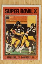 Vintage 1976 Topps Football Card 333 Superbowl X Terry Bradshaw Steelers Cowboys - £7.78 GBP