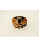 Artisan Handcrafted Dichroic Glass Jewelry Dome Ring Copper Brown Size 5.5 - £11.67 GBP