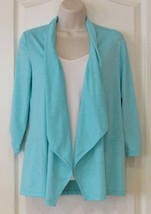 Rafaella Open Shirred 3/4 Sleeve Top Aqua or Black Women&#39;s Sz S or L NWT... - $417.88 MXN